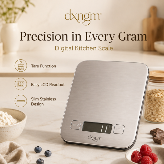 𝒅𝒙𝒏𝒈𝒎™ Precision Digital Kitchen Scale – Stainless Steel Food Scale with Tare Function